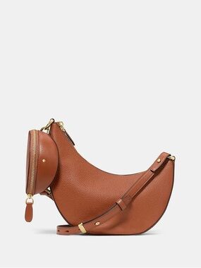 Kate Spade Brown Leather Crescent Crossbody Duo Bag